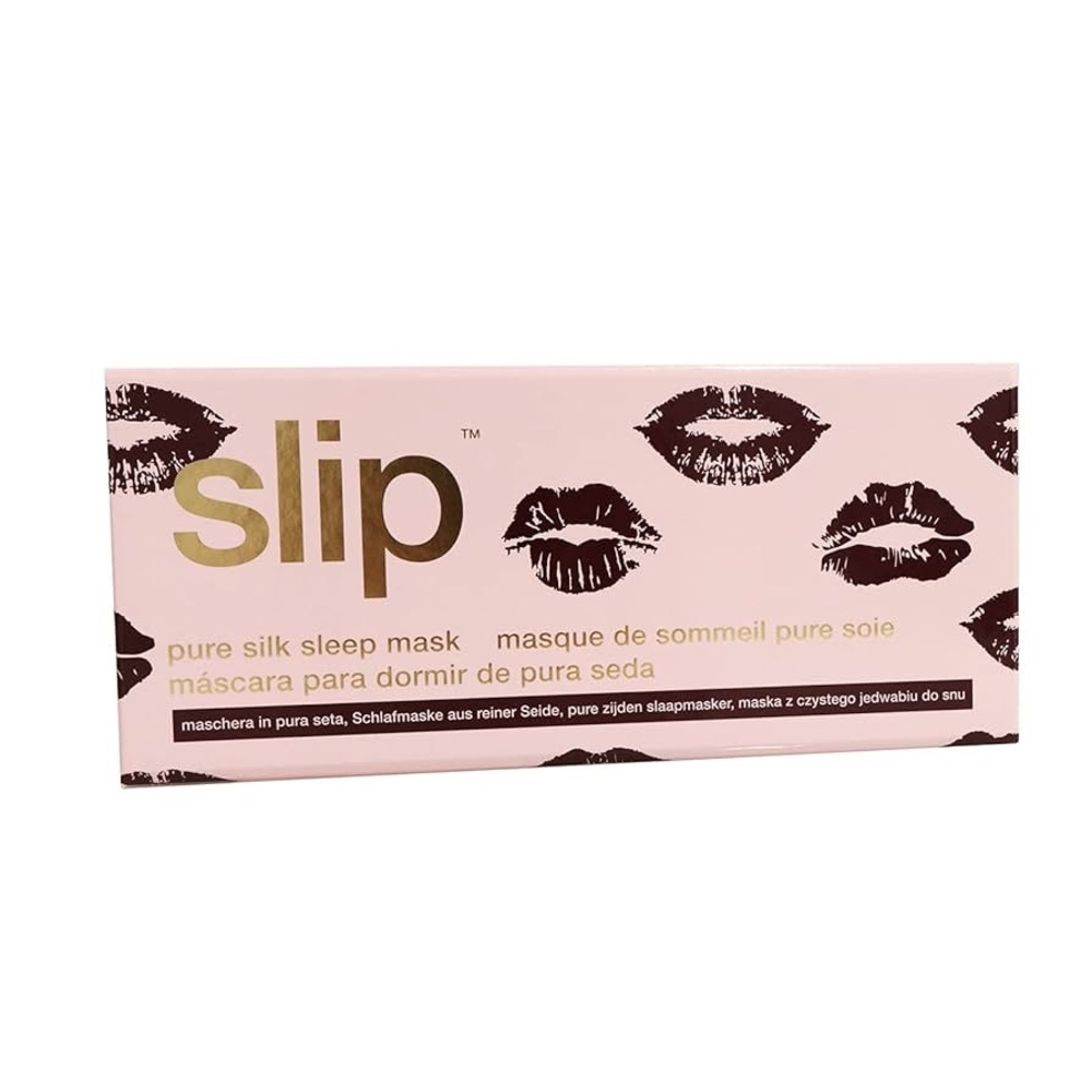 Slip Silk Sleep Mask with Black Kiss Print